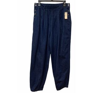 Vintage Liz Claiborne Pleated Raw Denim High Waist Tapered Jeans 30" NEW NOS